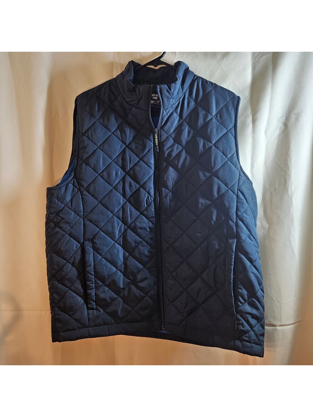 Hawke & Co. Sport Vest Quilted Puffer Sleeveless Full Zip Navy L